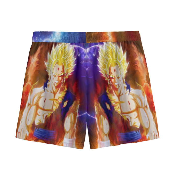 Dragon Ball Z Vegito Super Saiyan Angry Bruised Dope  Mesh Shorts