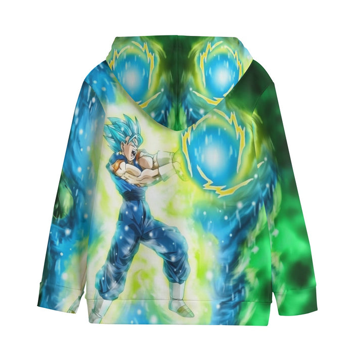 DBZ Goku Super Saiyan Blue SSGSS Kamehameha Power Attack Kids' Hoodie