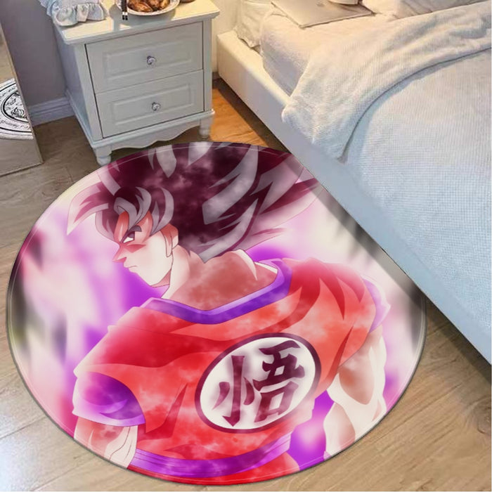 Dragon Ball Angry Son Goku Unique Style Full Print Round Mat