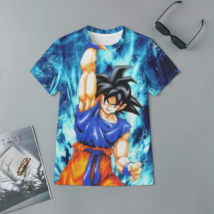 Dragon Ball Z Son Goku Cool Blue Aura Energy Ball Kids T-Shirt