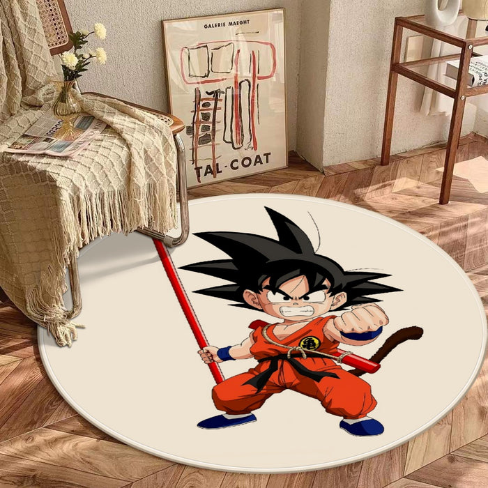 Kid Goku Fighting Dragon Ball Z Round Mat