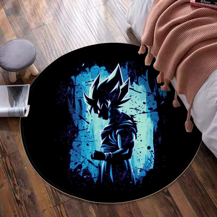 Awesome Goku Blue Design Dragon Ball Z Round Mat