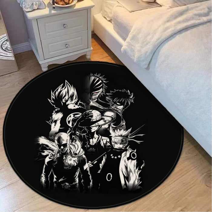 DBZ Goku Naruto Saitama Luffy Natsu Ichigo Dope Anime Round Mat