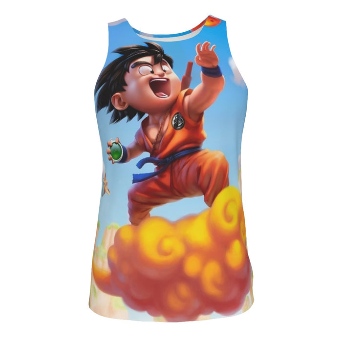 Dragon Ball Goku Kid Ride Flying Nimbus Cute Dope Streetwear Tank Top