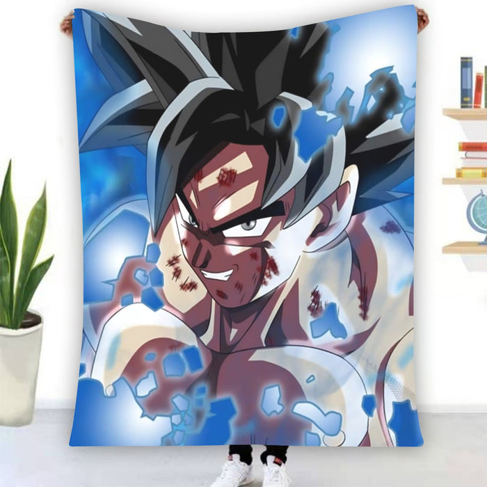 Dragon Ball Super Goku Blue Ultra Instinct Dope Grin Blanket