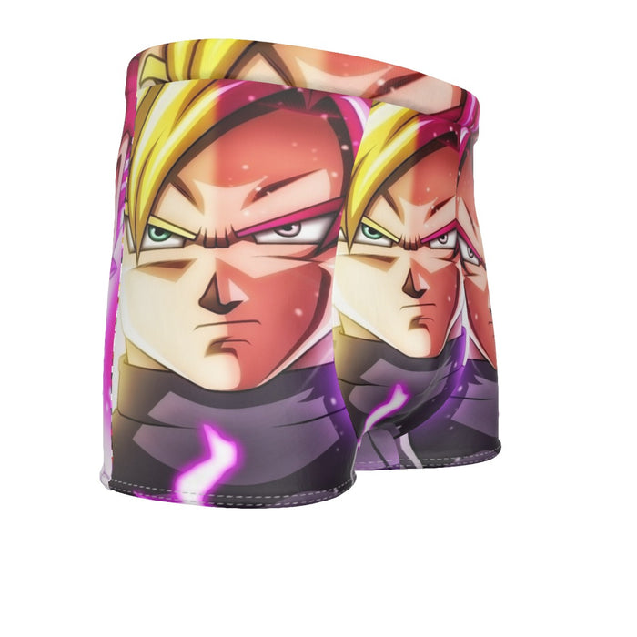 DBZ Goku God Half Rose and Golden Portrait Dope Design Men's Boxer Briefs