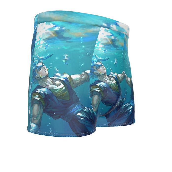 DBZ Relax Gogeta Ocean Blue Saiyan SSGSS Dope Design Men's Boxer Briefs