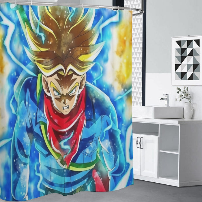 DBZ Rage Super Saiyan Trunks Portrait Unique Style Shower Curtain