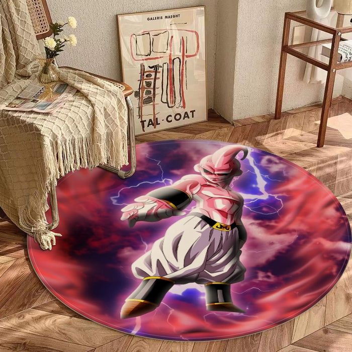 Majin Ultimate Mighty Kid Buu Tie Dye Lightning Amazing 3D Round Mat