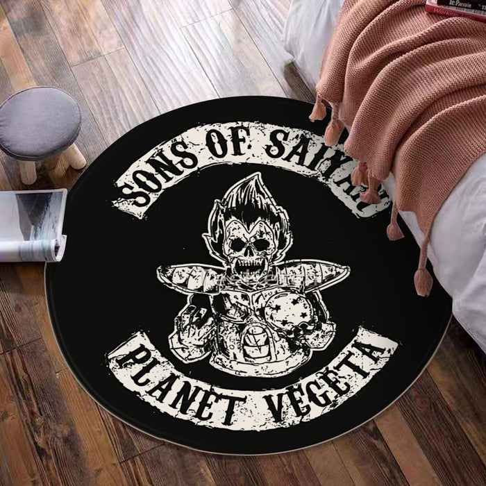 Dragon Ball Z Skeleton Vegeta Scary Super Saiyan Epic Round Mat