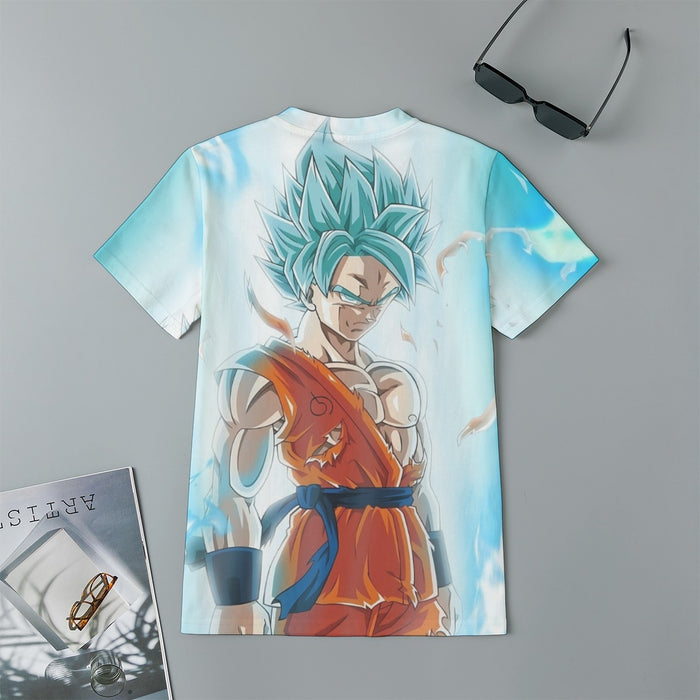 Dragon Ball Serious Super Saiyan Goku 2 Blue Epic Aura Kids T-Shirt