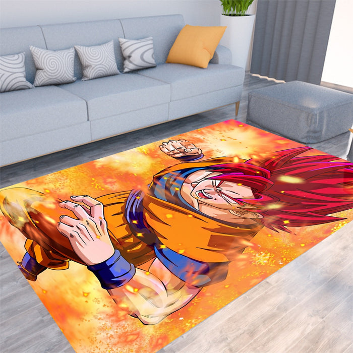 Dragon Ball Super Goku Rage Red Ultra Instinct Dope Rug