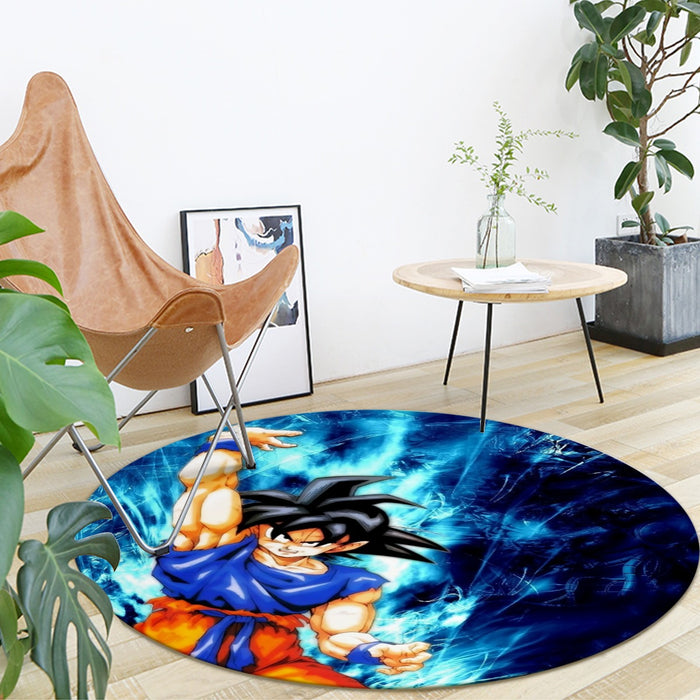 Dragon Ball Z Son Goku Cool Blue Aura Energy Ball Round Mat