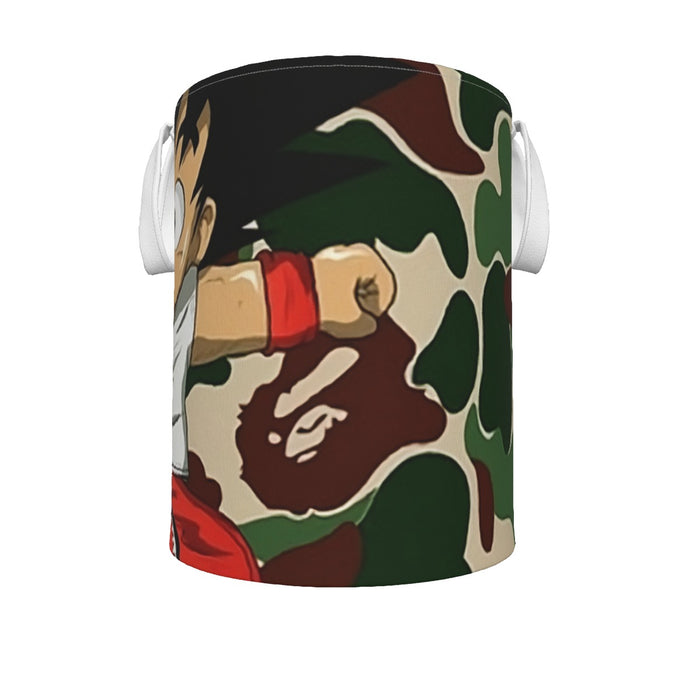 Dragon Ball Jumping Kid Goku Camouflage Laundry Basket