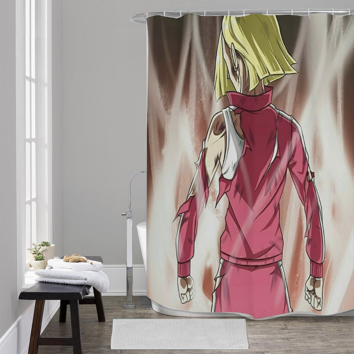 Dragon Ball Android 18 Ultra Instinct Epic Streetwear Shower Curtain