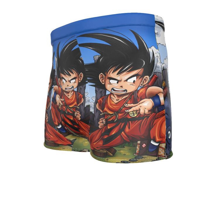 Dragon Ball Anime Angry Kid Goku Sky Clouds Blue 3D Men's Boxer Briefs