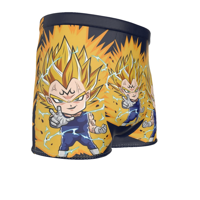 DBZ Majin Vegeta Super Saiyan Prince Power Aura Chibi Sketch Men's Boxer Briefs