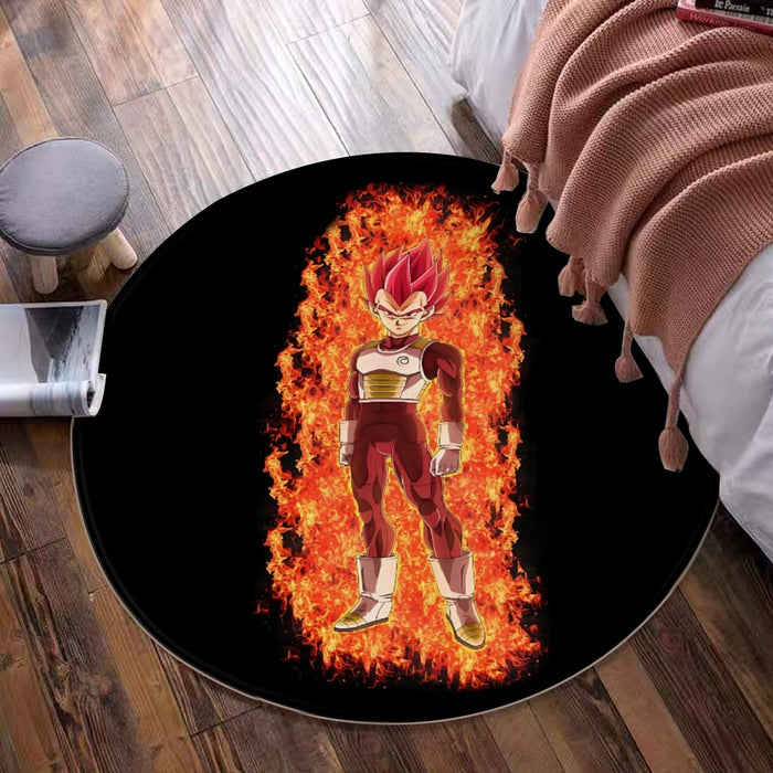 DBZ Vegeta Super Saiyan God Whis Symbol Fire Aura Streetstyle  Round Mat