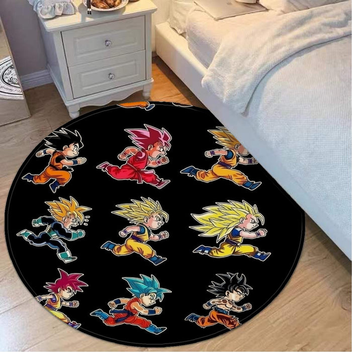 Dragon Ball Anime Son Goku All Form Transformation Round Mat