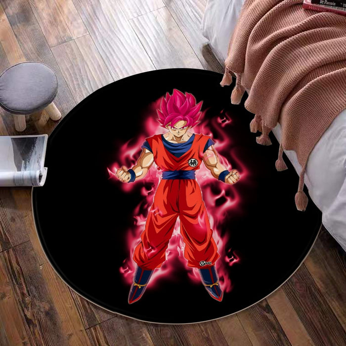 Dragon Ball Super Son Goku Red Kaioken Ultra Instinct Round Mat