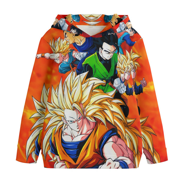 Dragon Ball Goku Super Saiyan 3 Vegeta Gohan Trending Design Kids' Hoodie