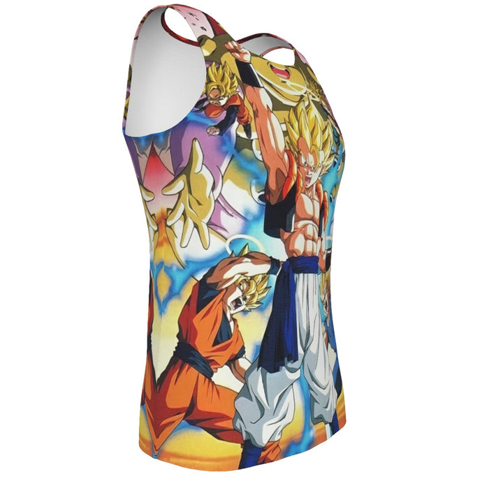 DBZ Goku Vegeta Fusion Saiyan Gogeta Colorful Design Streetwear Tank Top
