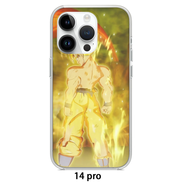 Dragon Ball Goku Super Saiyan Battle Posture Aura Style Iphone 14 Case