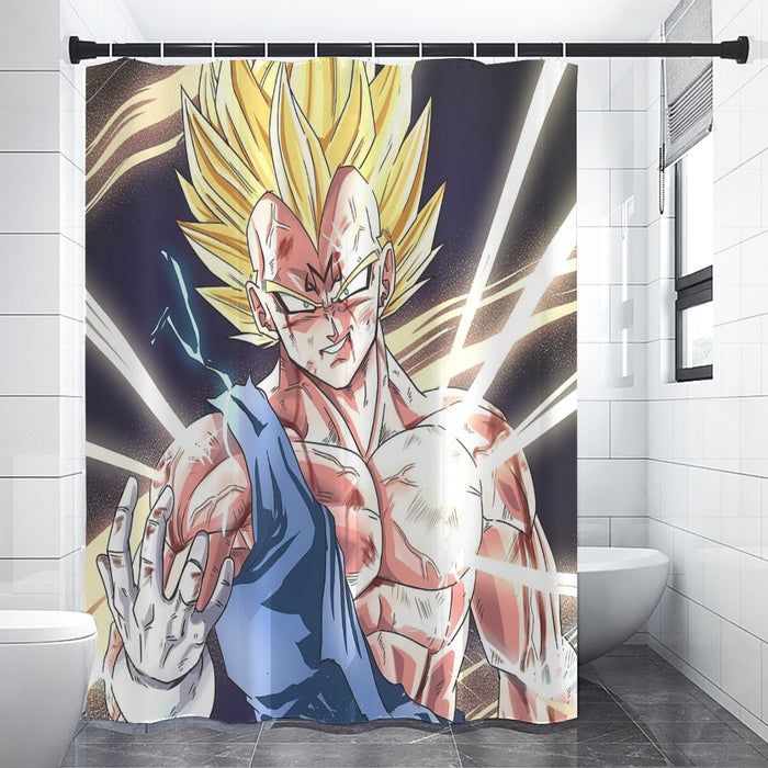 DBZ Majin Vegeta Saiyan Prince Fight Injure Manga Style Trending Shower Curtain