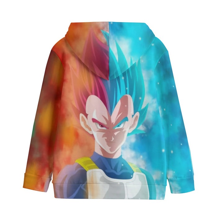 DBZ Vegeta Super Saiyan God Blue SSGSS Cool Portraits Kids' Hoodie