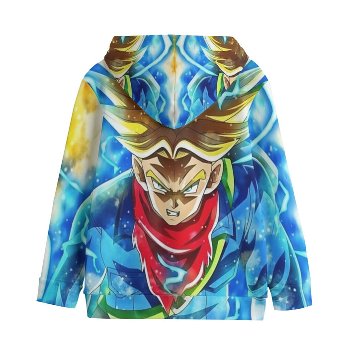 DBZ Rage Super Saiyan Trunks Portrait Unique Style Kids' Hoodie