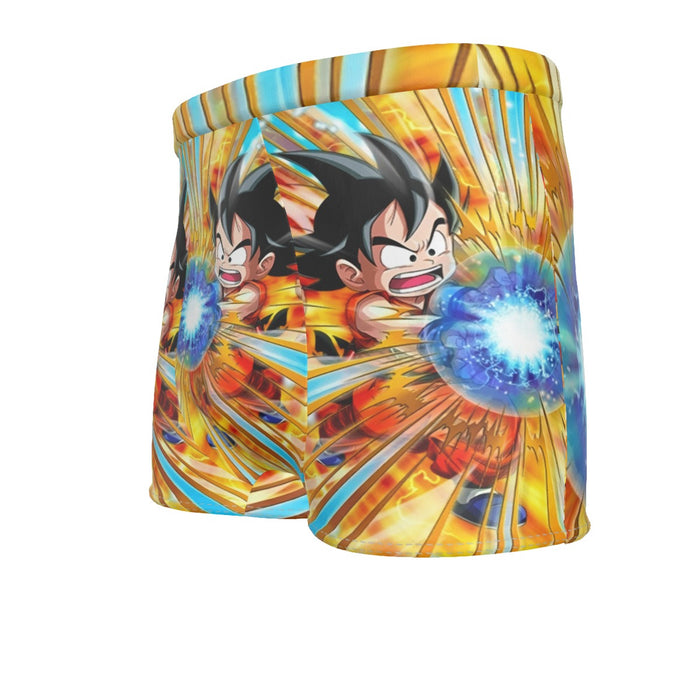 Dragon Ball Energy Kid Goku Blue Kamehameha Men's Boxer Briefs