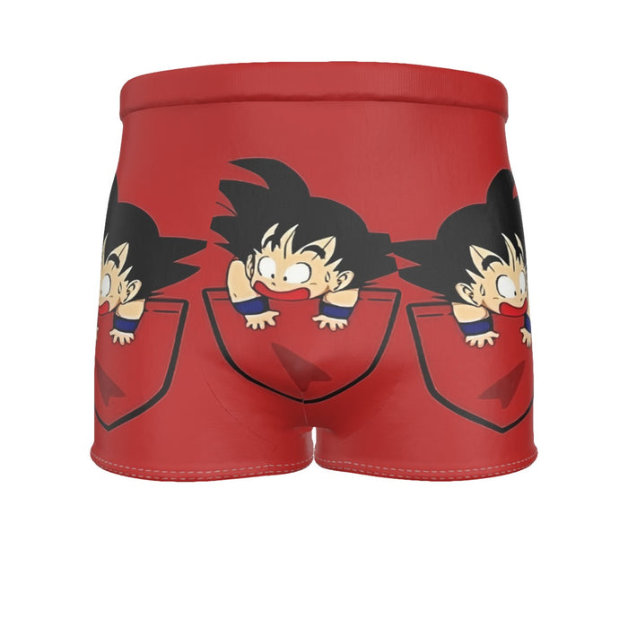 Dragon Ball Cute Goku Kid Pocket Simple Design Streetwear Men's Boxer Briefs