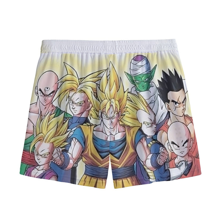 DBZ Goku Vegeta Super Saiyan Krillin Piccolo All Heroes Vibrant Design Mesh Shorts