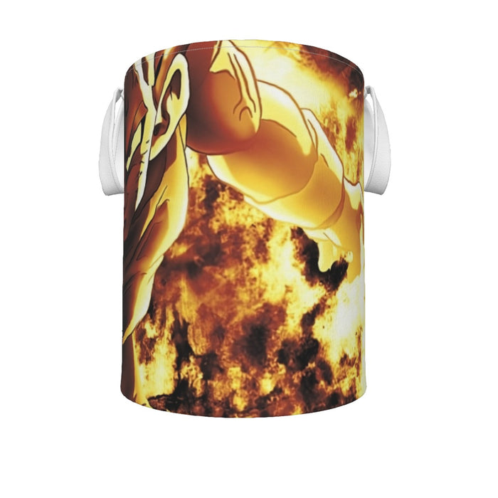 Dragon Ball Z Dope Majin Vegeta Grin Yellow Aura Laundry Basket