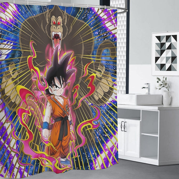 Great Ape Monkey Kid Goku Galaxy High-Quality Battle 3D Shower Curtain