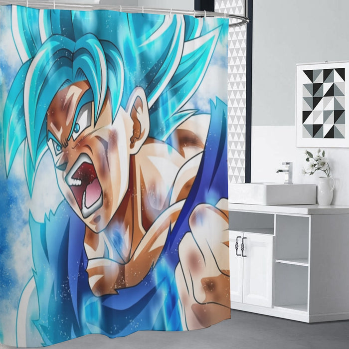 Dragon Ball Goku Blue Kaioken Ultra Instinct Epic 3D Shower Curtain