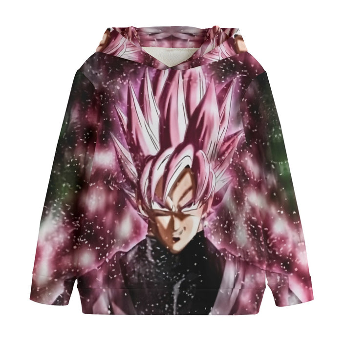 Dragon Ball Z Super Saiyan Goku Black Rose Pink Kids' Hoodie