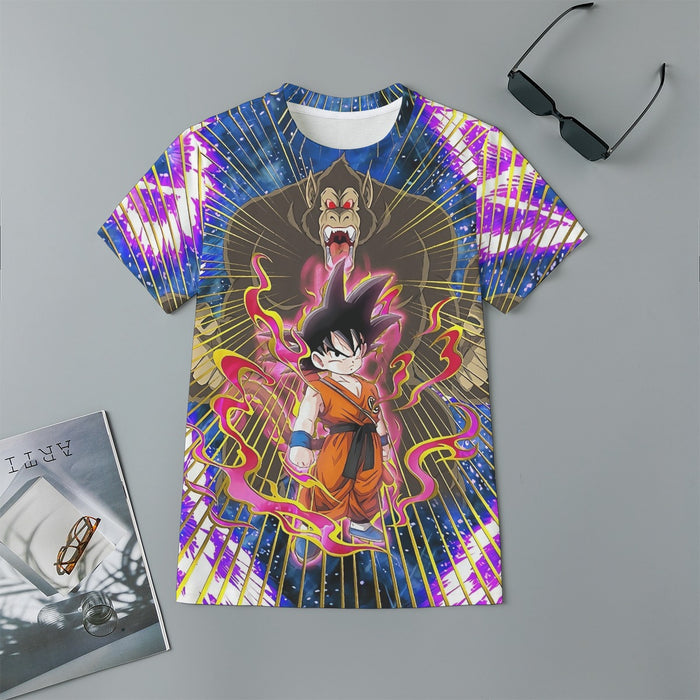 Great Ape Monkey Kid Goku Galaxy High-Quality Battle 3D Kids T-Shirt