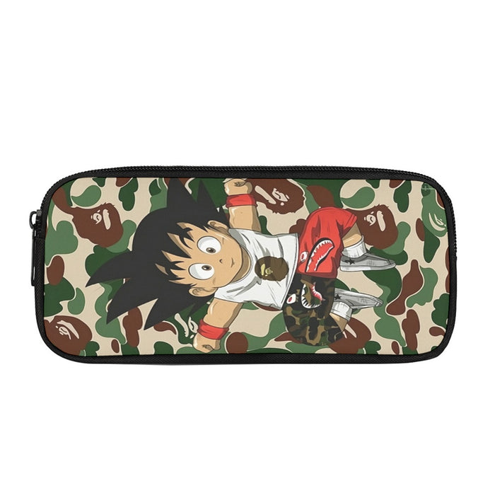 Dragon Ball Jumping Kid Goku Camouflage Pencil Bag