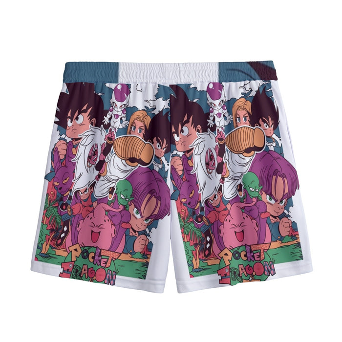 Kid Versions of Dragon Ball Z Characters Mesh Shorts