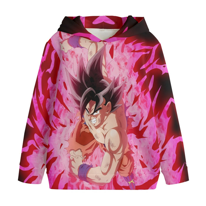 Dragon Ball Super Bruised Goku Red Kaioken Streetwear Kids' Hoodie