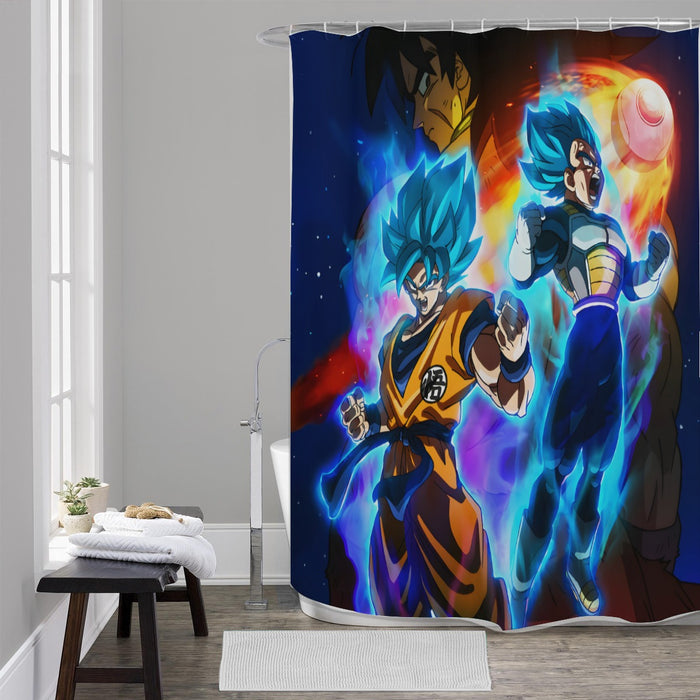 DBZ Legendary Broly Son Goku Vegeta Super Saiyan Blue  Shower Curtain