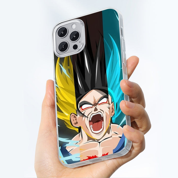 Dragon Ball Goku Super Saiyan Triple Blue God SSGSS Hand Drawing Style Iphone 14 Case