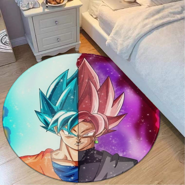 DBZ Goku SSGSS Black Rose Super Saiyan Portraits Dope Round Mat