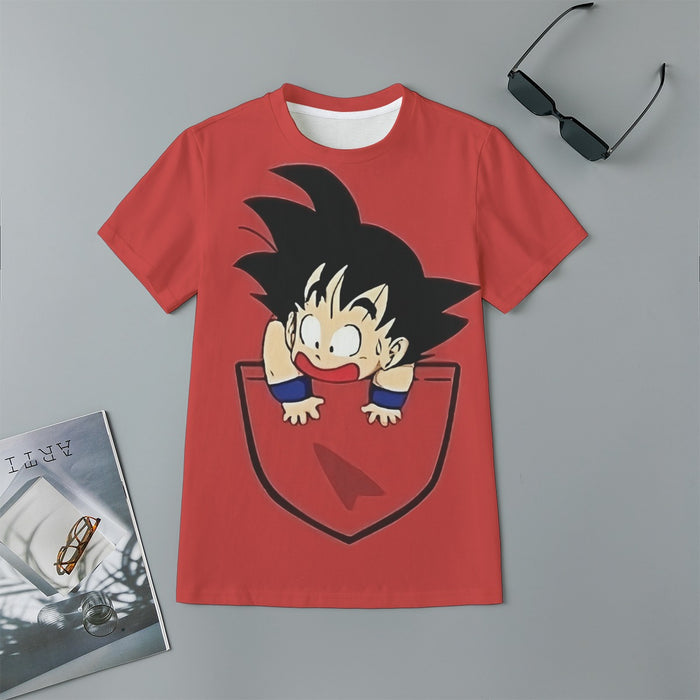 Dragon Ball Cute Goku Kid Pocket Simple Design Streetwear Kids T-Shirt