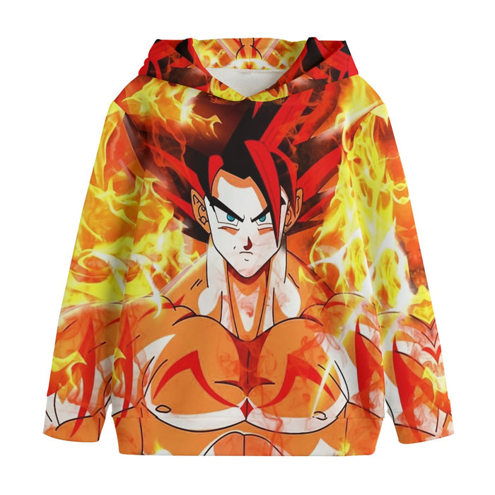 Dragon Ball Goku Super Saiyan Rose Flaming Fan Art Kids' Hoodie