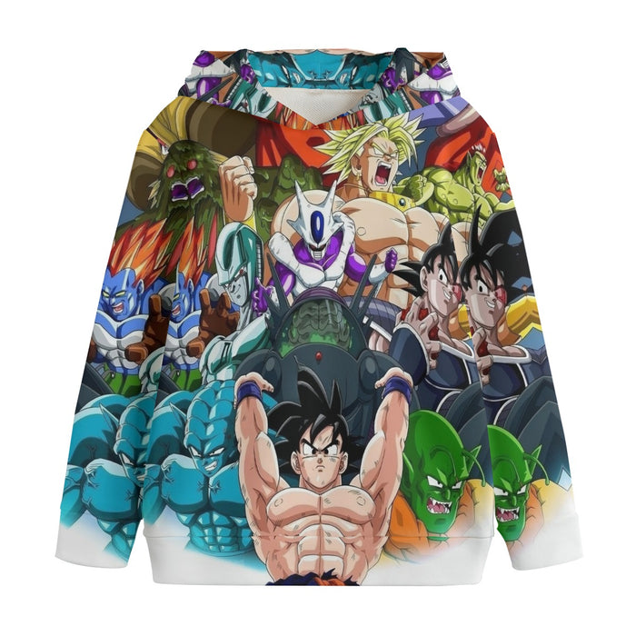 DBZ Goku Spirit Bomb Destroy Villains Cooler Broly Namek Vibrant Kids' Hoodie