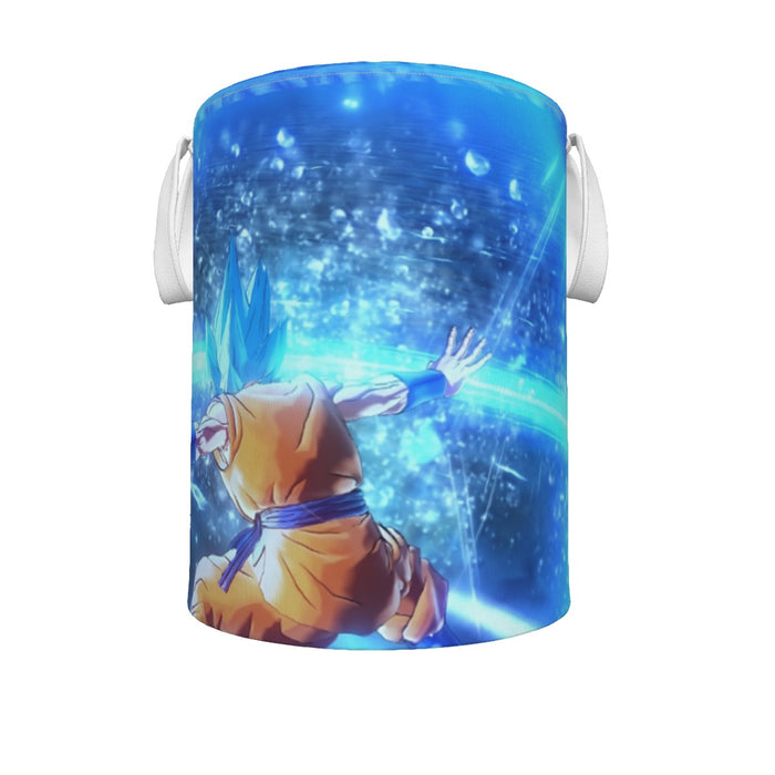 DBZ Goku SSGSS Saiyan God Blue Aura Blasting Streetwear Laundry Basket