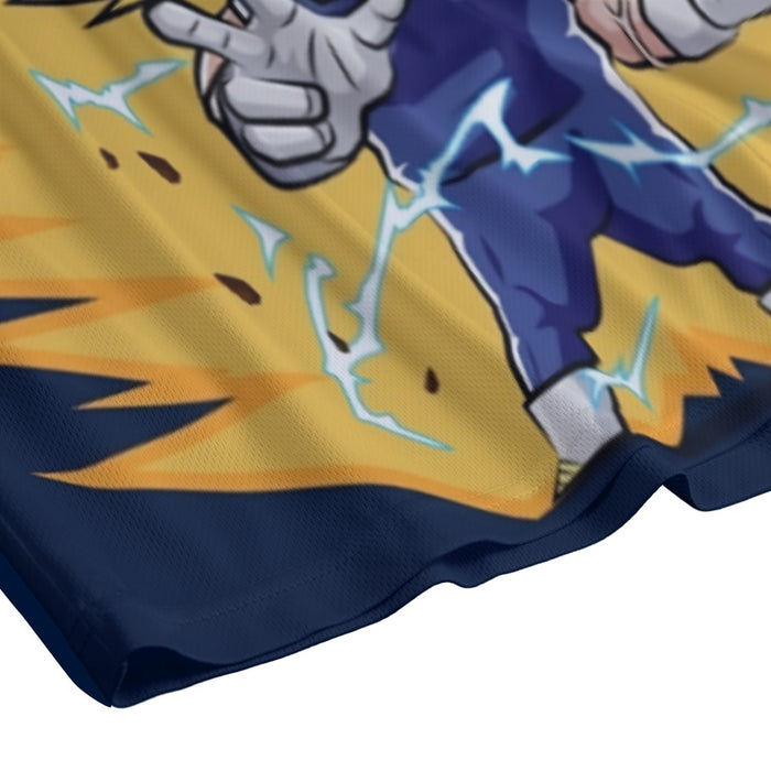 DBZ Majin Vegeta Super Saiyan Prince Power Aura Chibi Sketch Mesh Shorts