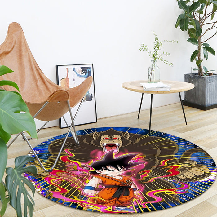 Great Ape Monkey Kid Goku Galaxy High-Quality Battle 3D Round Mat